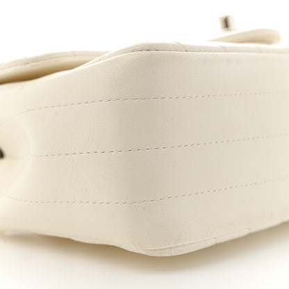 Chanel Lambskin Chevron Quilted Mini Rectangular Flap White 9 of 15