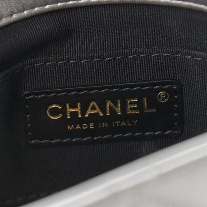 Chanel Metallic Lambskin Quilted Mini Side Note Flap Grey 6 of 10
