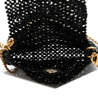 Fendi Crystal Vitello King Beaded Mini Pico Baguette Charm Black 4 of 6