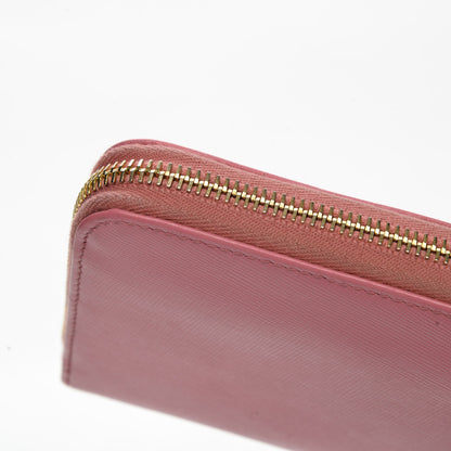 Prada Saffiano Metal Zip Around Wallet Geranio 8 of 11