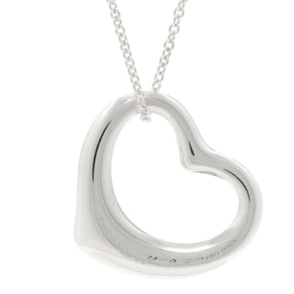 Tiffany Sterling Silver 27mm Elsa Peretti Open Heart Pendant Necklace 5 of 6
