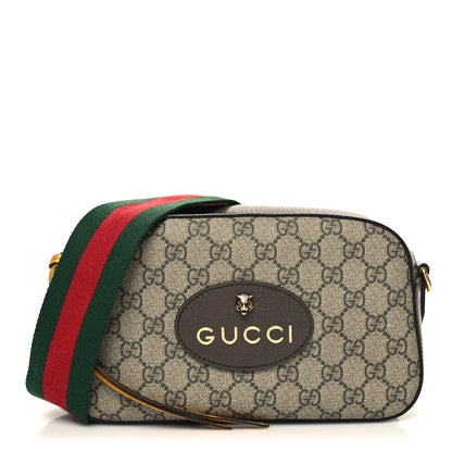 Gucci GG Supreme Monogram Web Neo Vintage Shoulder Bag Beige New Acero Crop 1 of 11
