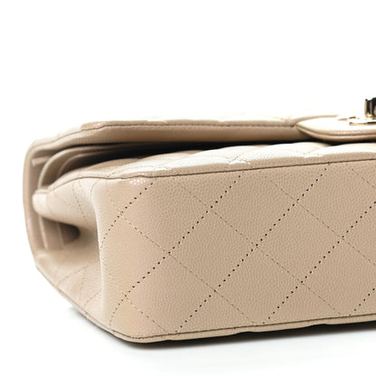 Chanel Iridescent Caviar Quilted Medium Double Flap Dark Beige 8 of 11