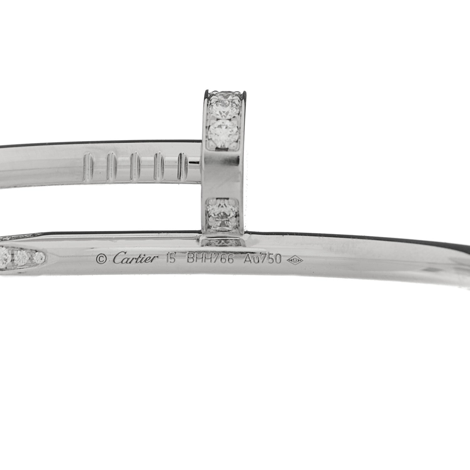 Cartier 18K White Gold Diamond Juste Un Clou Bracelet 15 4 of 4