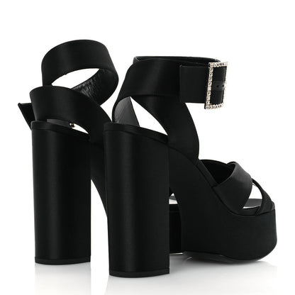 Saint Laurent Crepe Satin Biance 85 Platform Sandals 39 Black 6 of 11