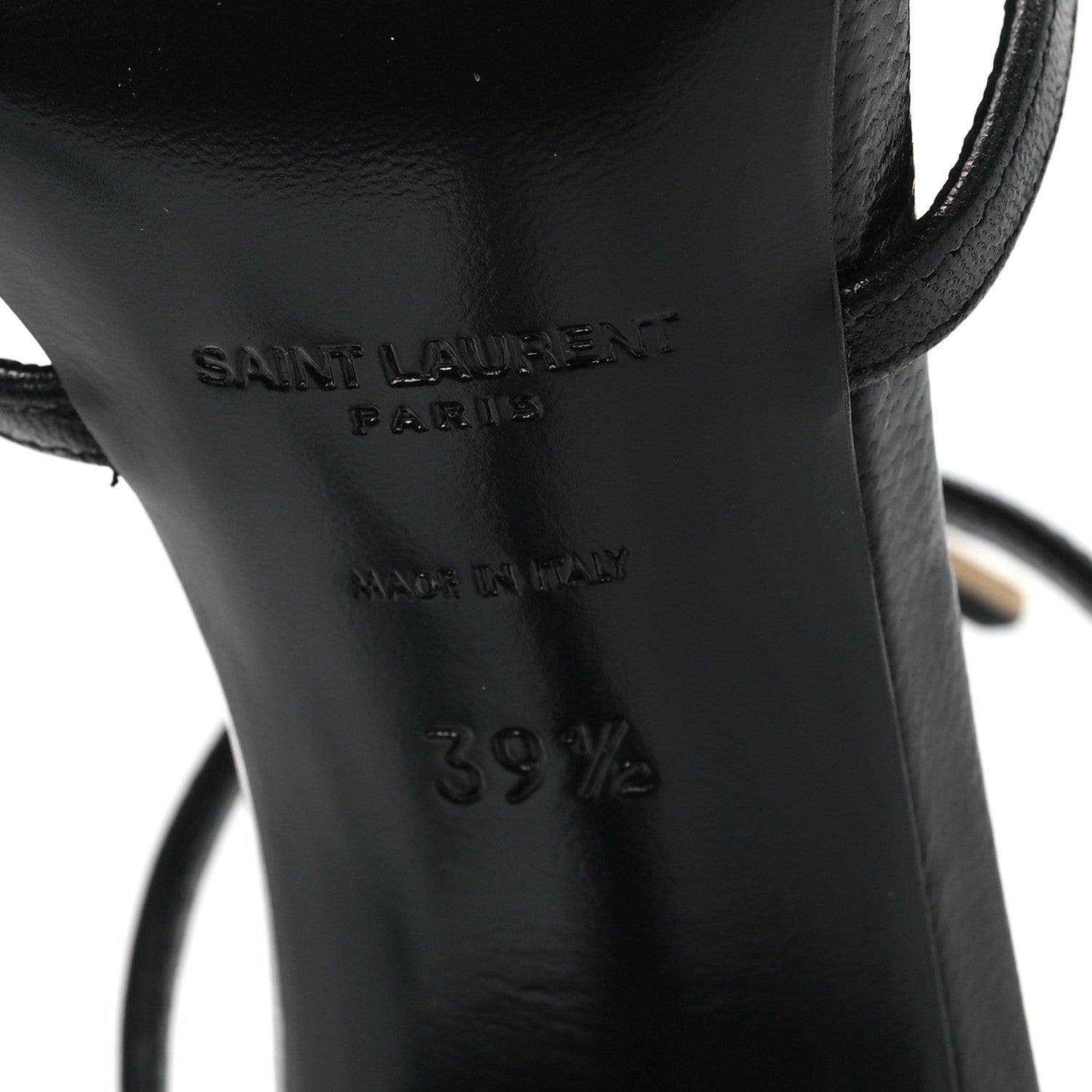 Saint Laurent Calfskin Cassandra 100 Ankle Strap Sandals 39 Black 7 of 10