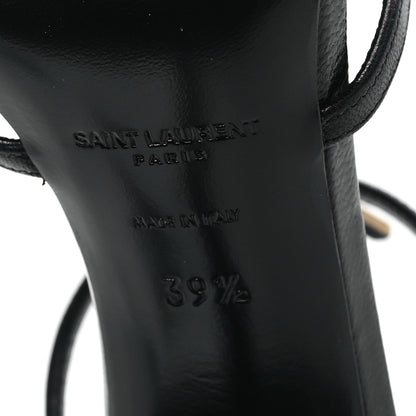 Saint Laurent Calfskin Cassandra 100 Ankle Strap Sandals 39 Black 7 of 10