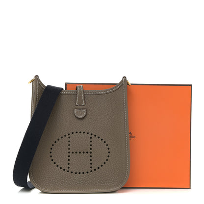 Hermes Taurillon Clemence Amazone Evelyne TPM Etoupe Bleu Indigo 11 of 11