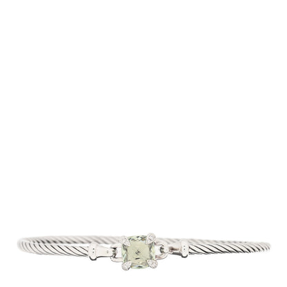 David Yurman Sterling Silver Prasiolite Diamond 8mm Chatelaine Bracelet 1 of 4