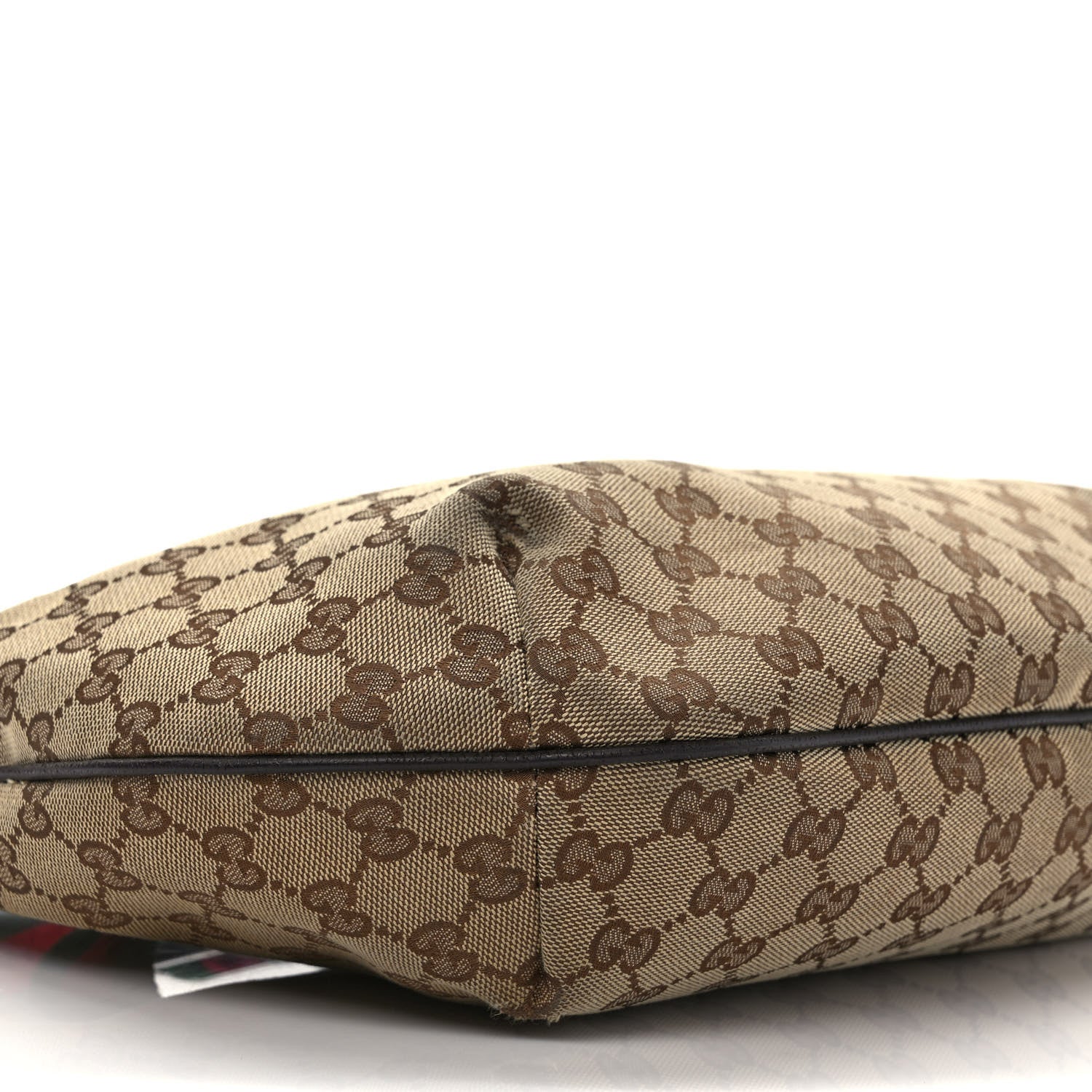 Gucci Monogram Web Medium Half Moon Hobo Dark Brown 8 of 12