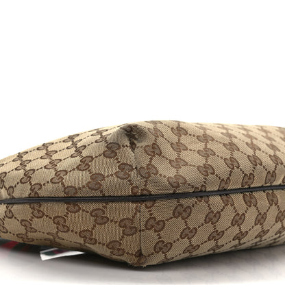 Gucci Monogram Web Medium Half Moon Hobo Dark Brown 8 of 12