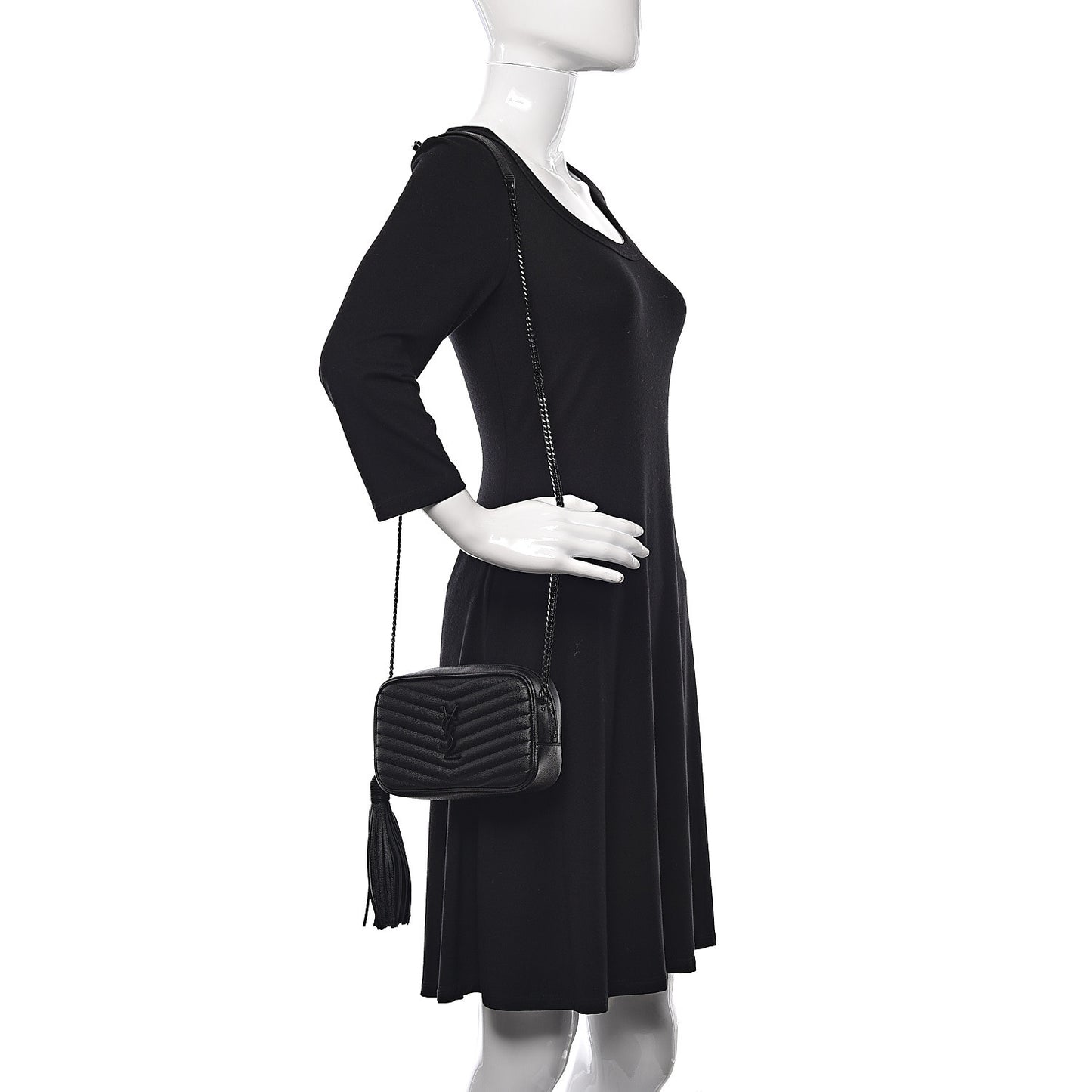 Grain De Poudre Matelasse Monogram Mini Lou Camera Bag Black