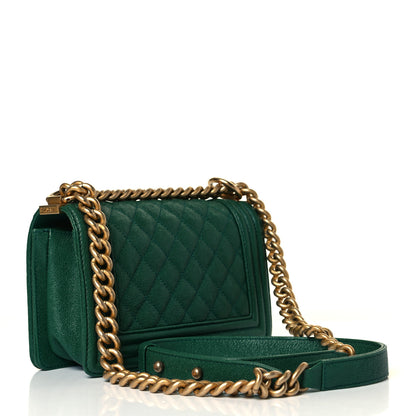 Chanel Caviar Quilted Small Boy Flap Green 3 of 8