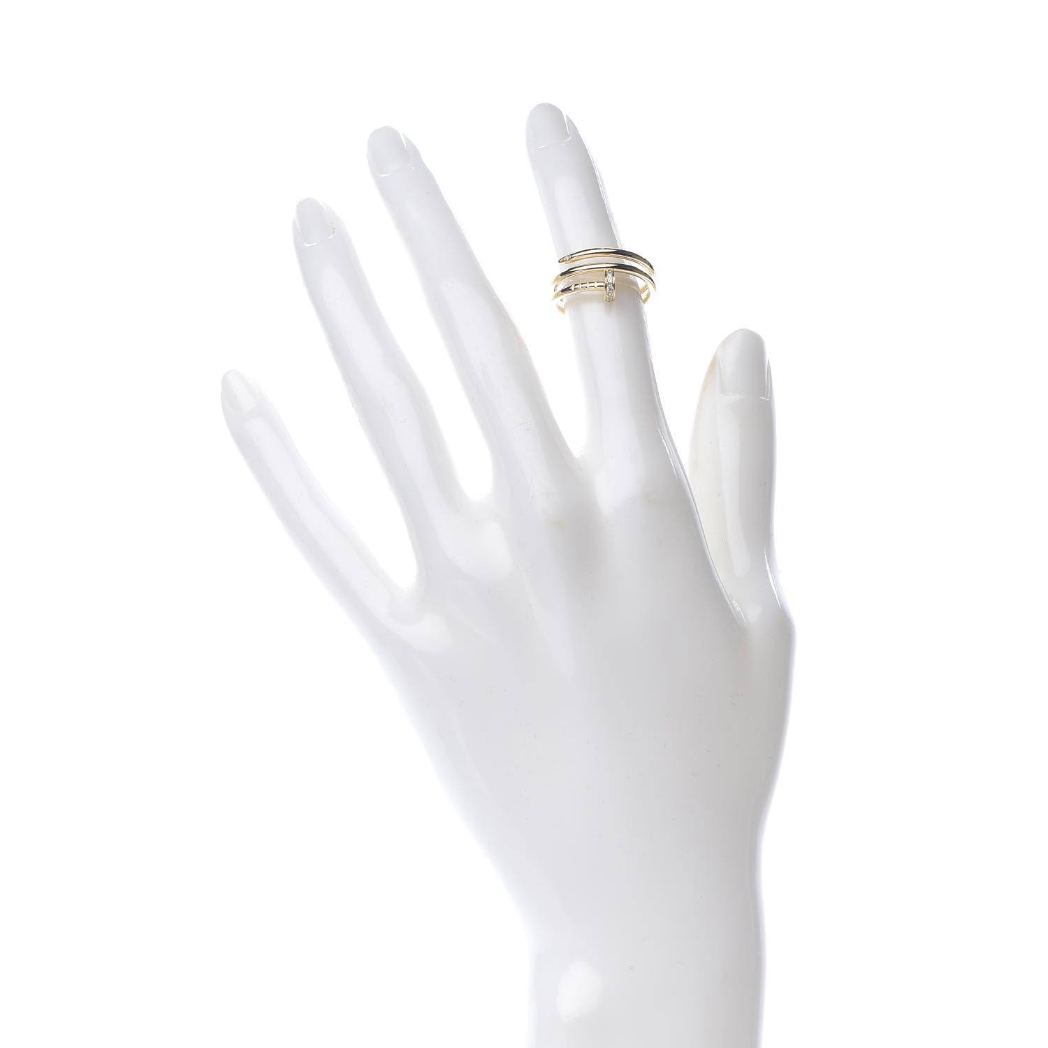 Cartier 18K Yellow Gold Diamond Double Juste Un Clou Ring 51 5.75 2 of 6