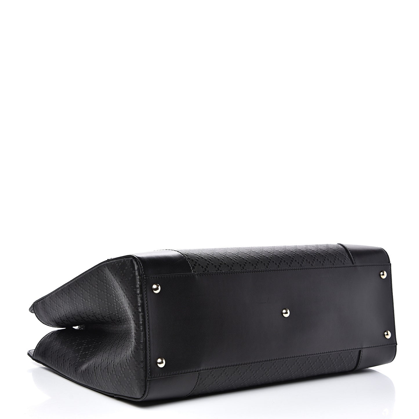 Calfskin Bright Diamante Large Top Handle Bag Black