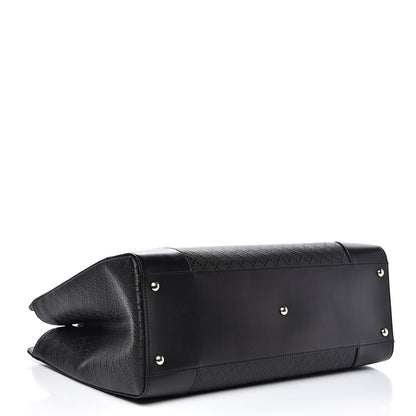 Gucci Calfskin Bright Diamante Large Top Handle Bag Black 3 of 10