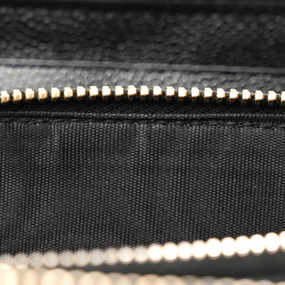 Saint Laurent Grain De Poudre Matelasse Chevron Monogram Zip Around Wallet Black 10 of 11