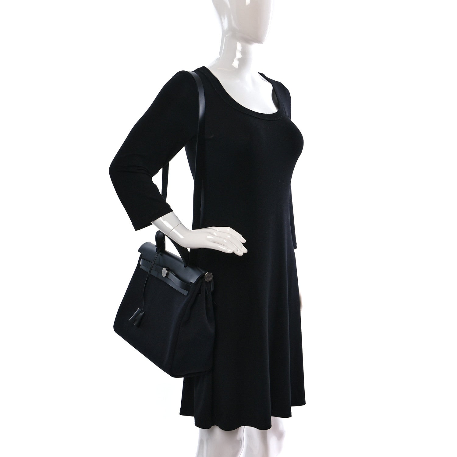 Hermes Military Toile Vache Hunter Herbag Zip PM 31 Black 2 of 11