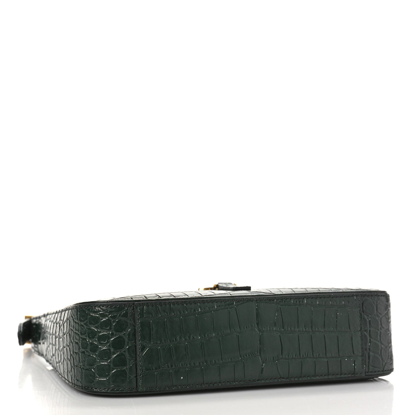 Calfskin Crocodile Embossed Le 5 A 7 Hobo New Vert Fonce