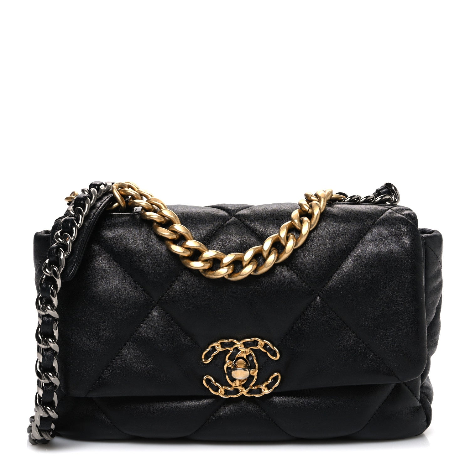 Chanel Lambskin Quilted Medium Chanel 19 Flap Black 1867341
