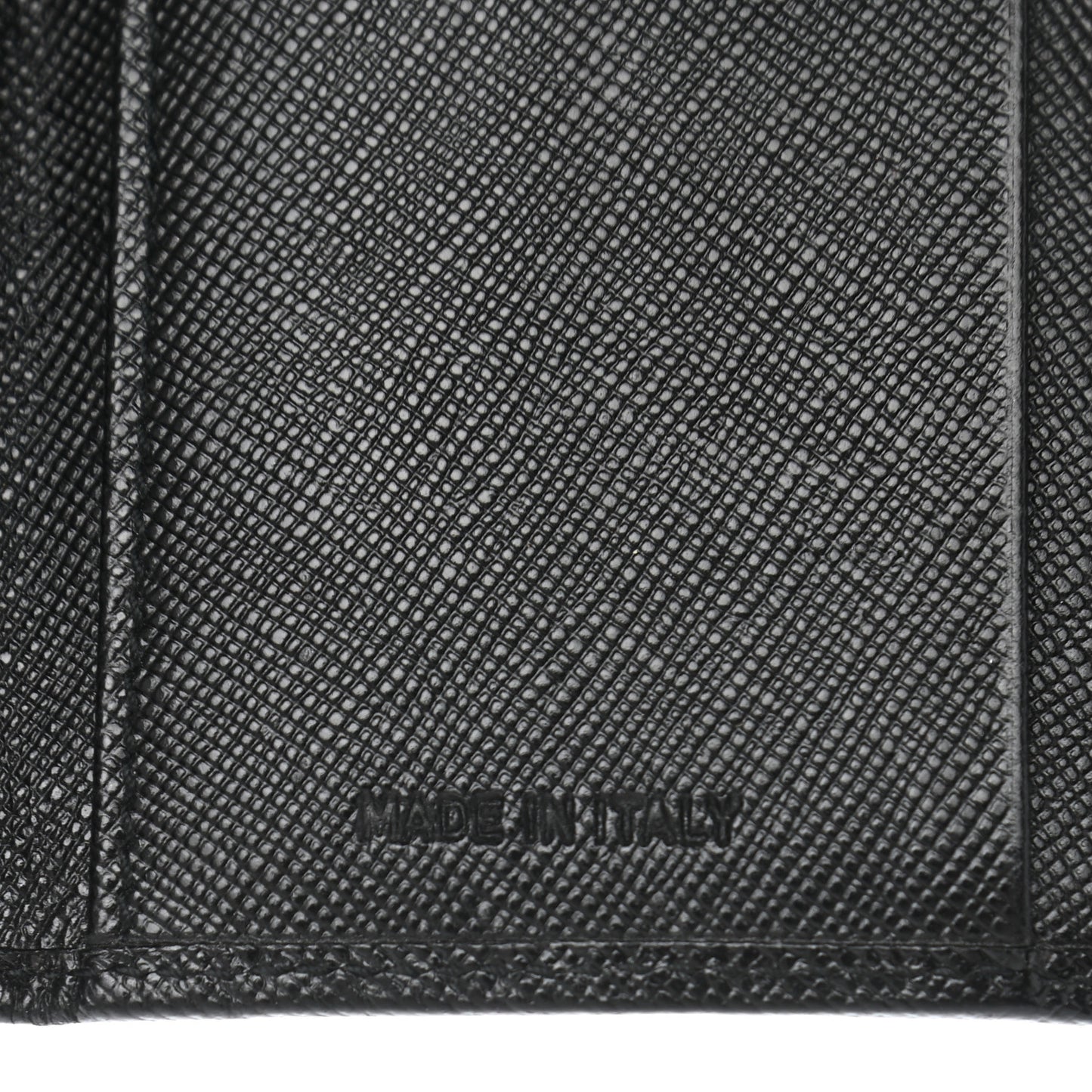 Saffiano Metal Tri-Fold Wallet Black