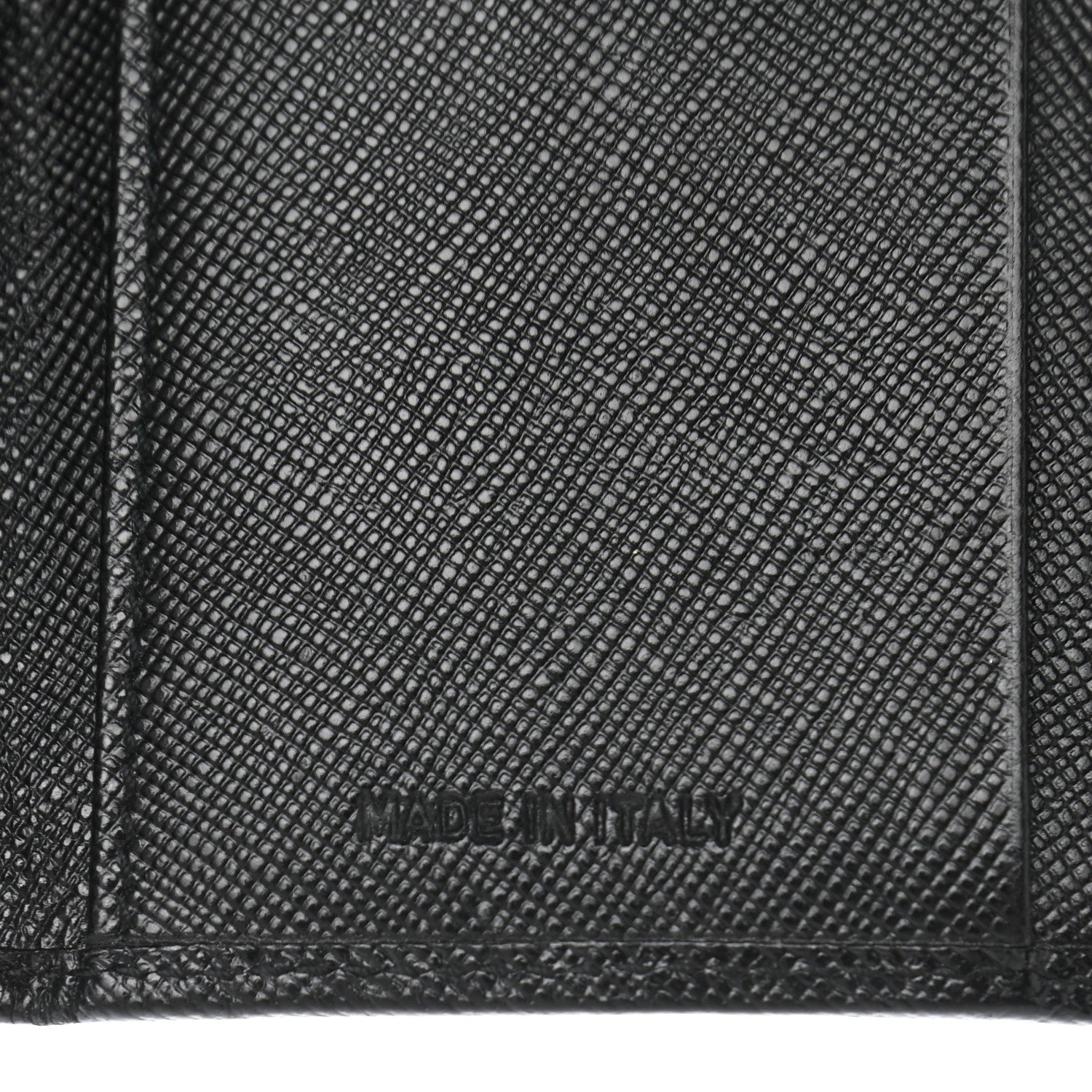 Prada Saffiano Metal Tri-Fold Wallet Black 7 of 9