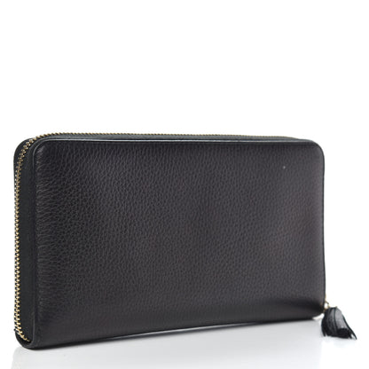Gucci Pebbled Calfskin Soho Zip Around Wallet Black 3 of 13