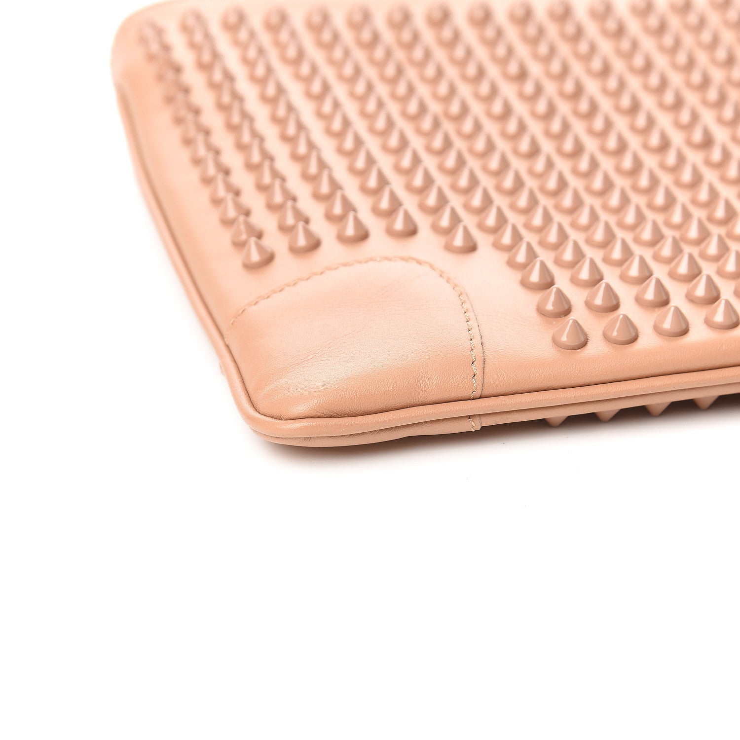 Christian Louboutin Calfskin Studded Loubiposh Chain Clutch Nude 8 of 11