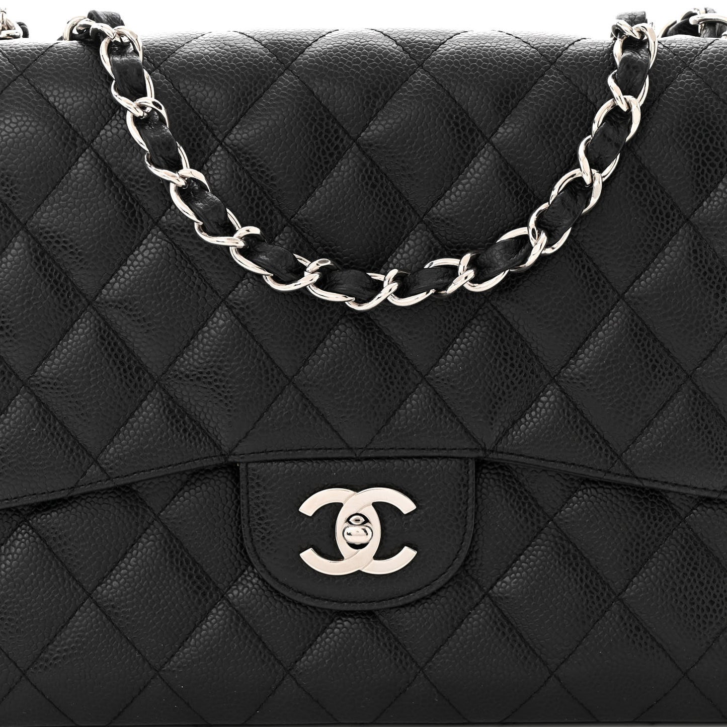 Caviar Quilted Jumbo Single Flap Black