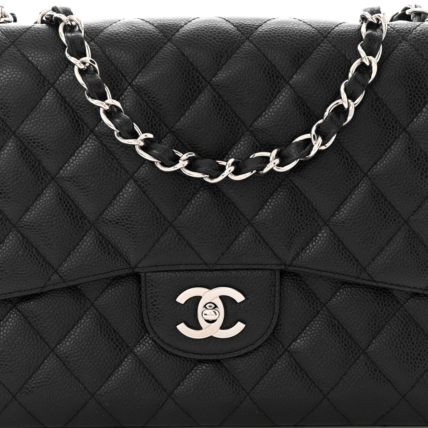Chanel Caviar Quilted Jumbo Single Flap Black 7 of 10