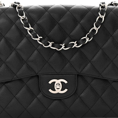 Chanel Caviar Quilted Jumbo Single Flap Black 7 of 10