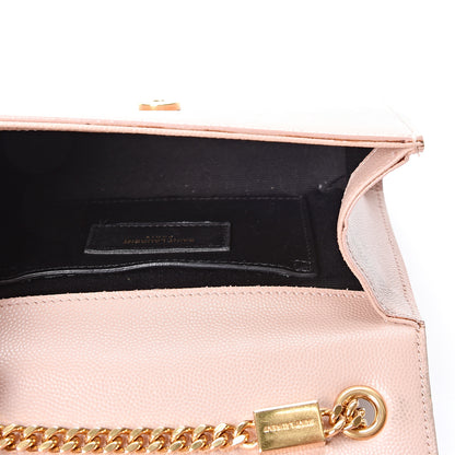 Saint Laurent Grain De Poudre Small Monogram Kate Satchel Pale Pink 4 of 9