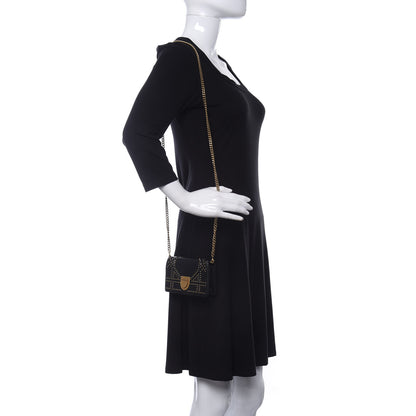 Christian Dior Lambskin Studded Micro Diorama Flap Bag Black 2 of 14