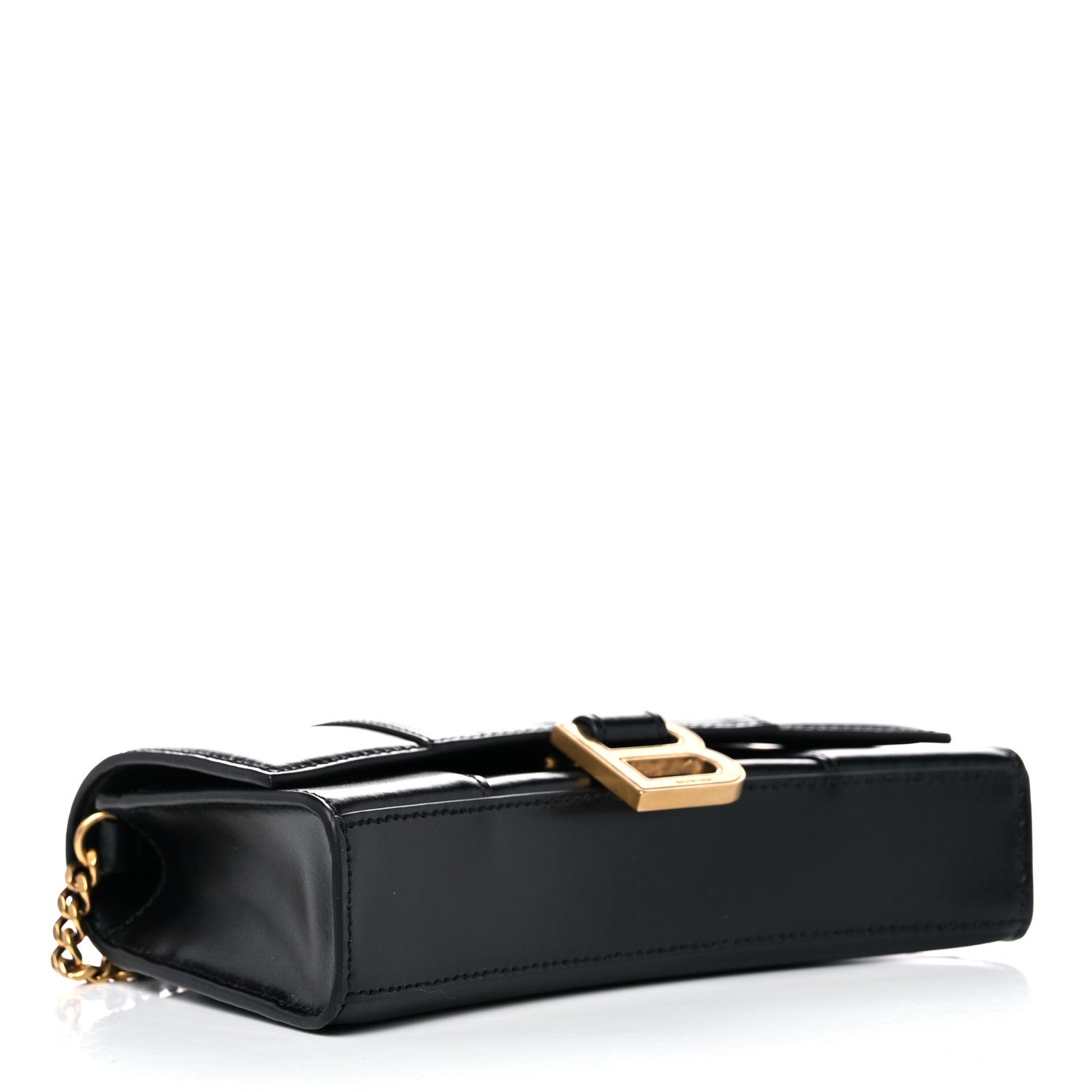 Balenciaga Shiny Box Calfskin Hourglass Chain Bag Black 4 of 9
