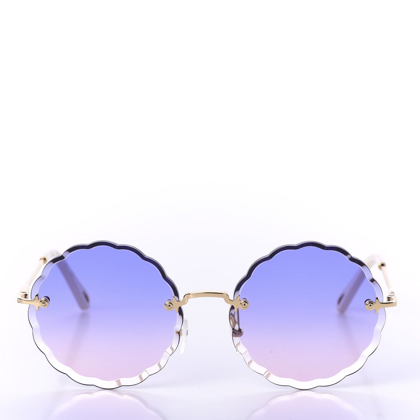 Rosie Bevelled Round Sunglasses CE142S Gold Gradient Pink