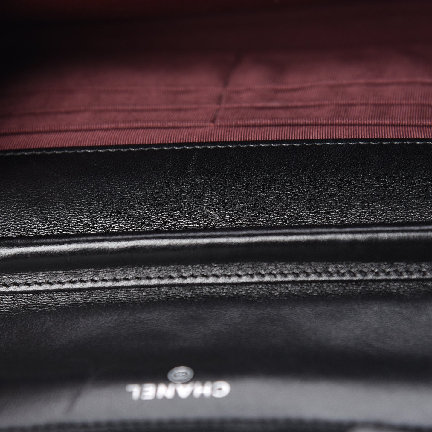 Lambskin Quilted Wallet On Chain WOC Black