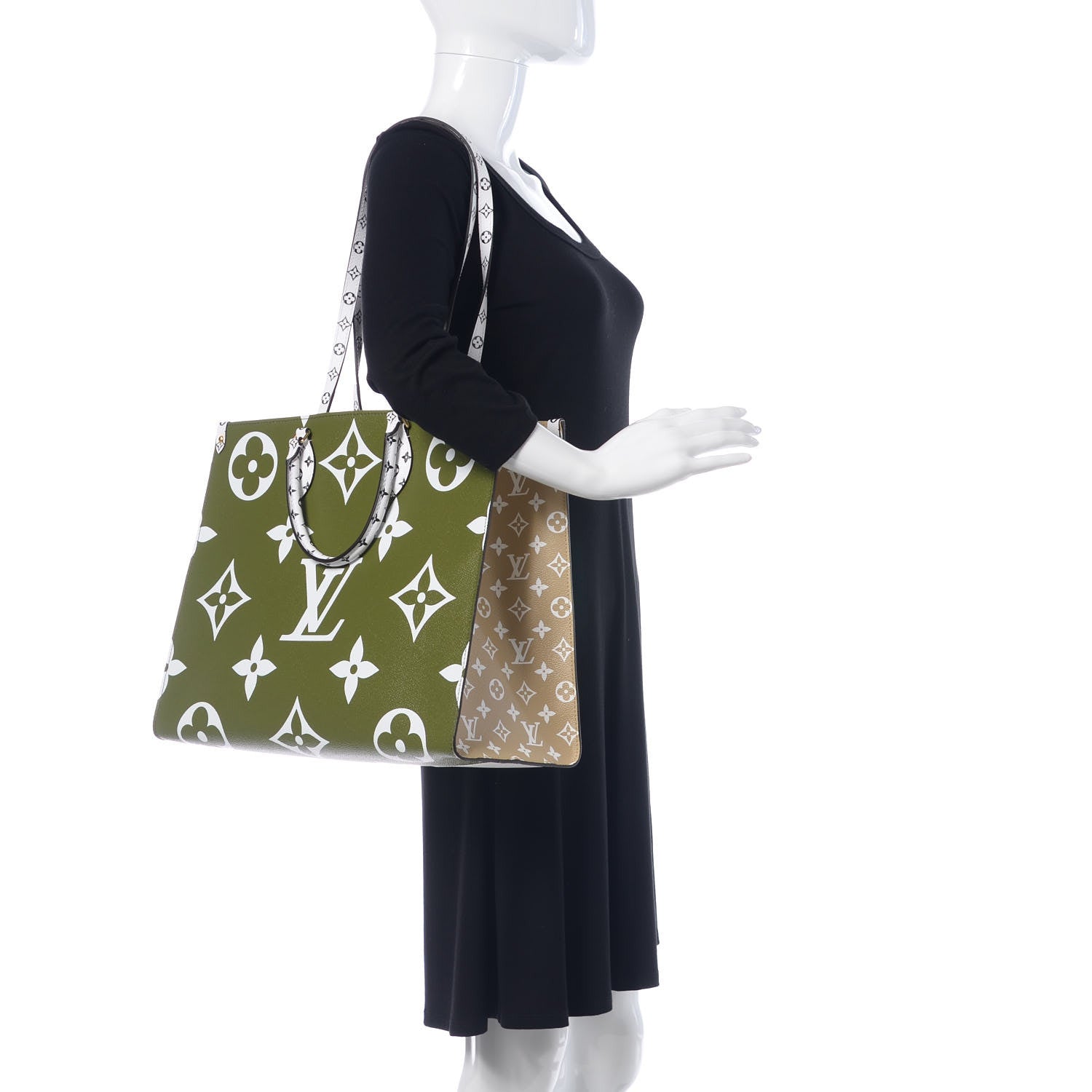 Louis Vuitton Monogram Giant Onthego GM Kaki Beige 2 of 10