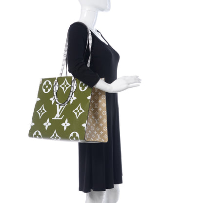 Louis Vuitton Monogram Giant Onthego GM Kaki Beige 2 of 10
