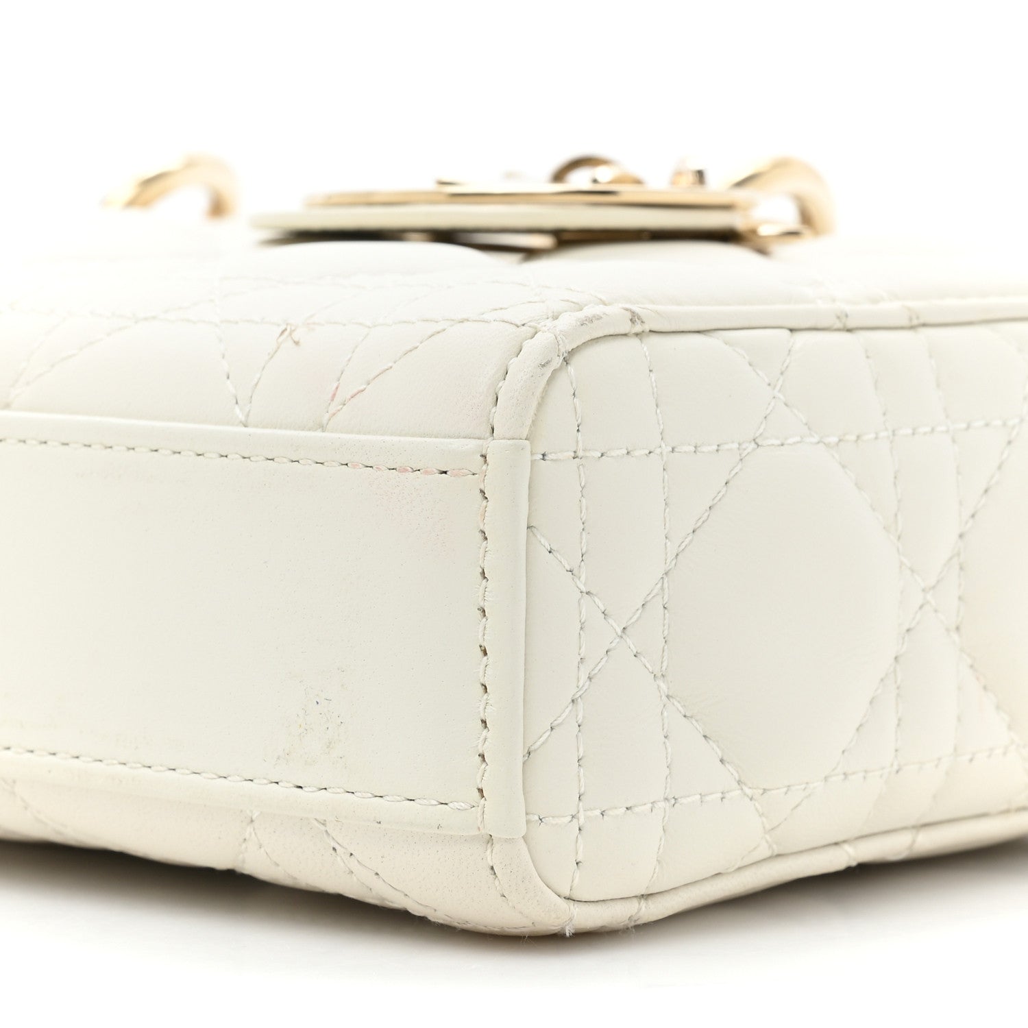Christian Dior Lambskin Cannage Medium Lady D-Joy White 7 of 20