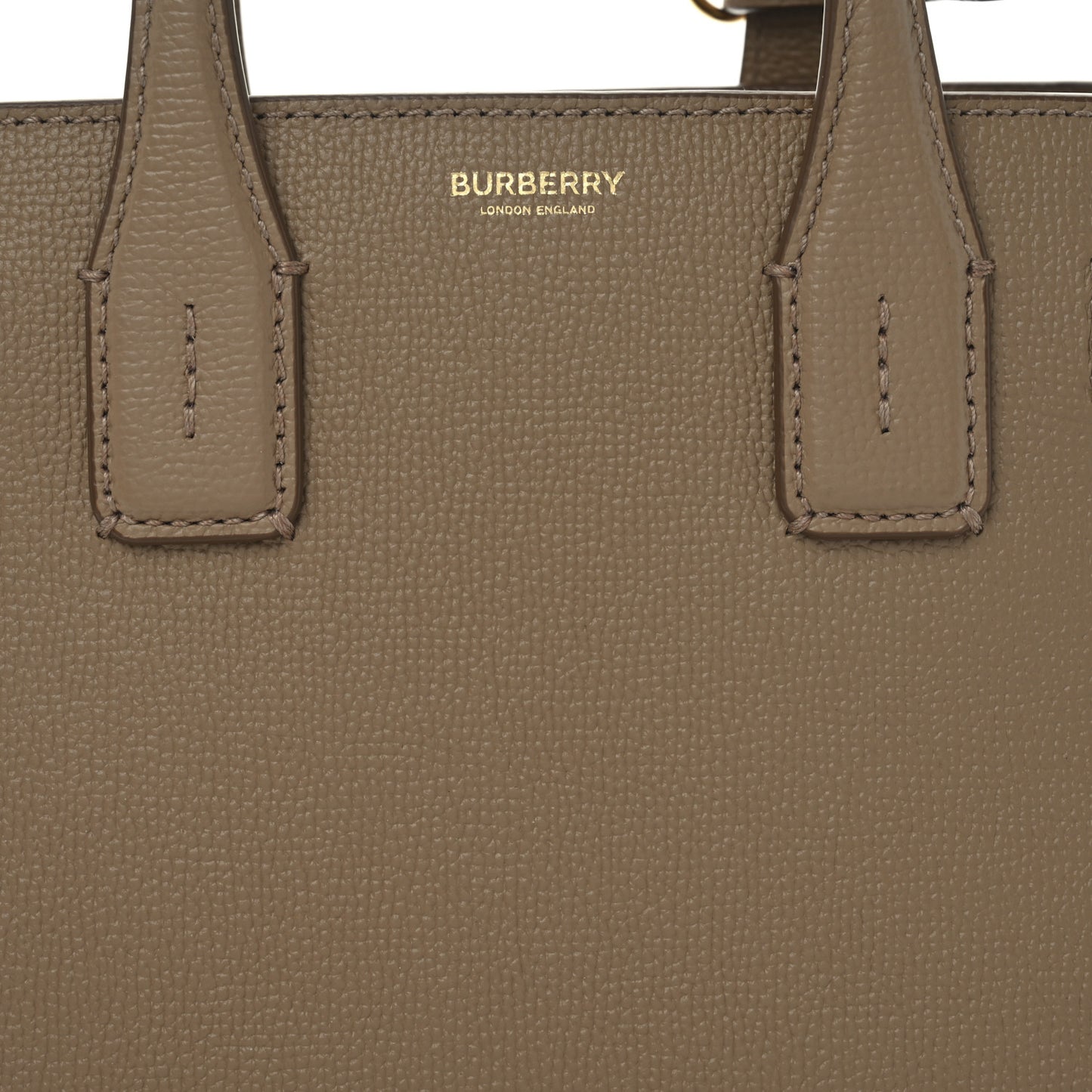 Grainy Calfskin House Check Small Banner Tote Tan