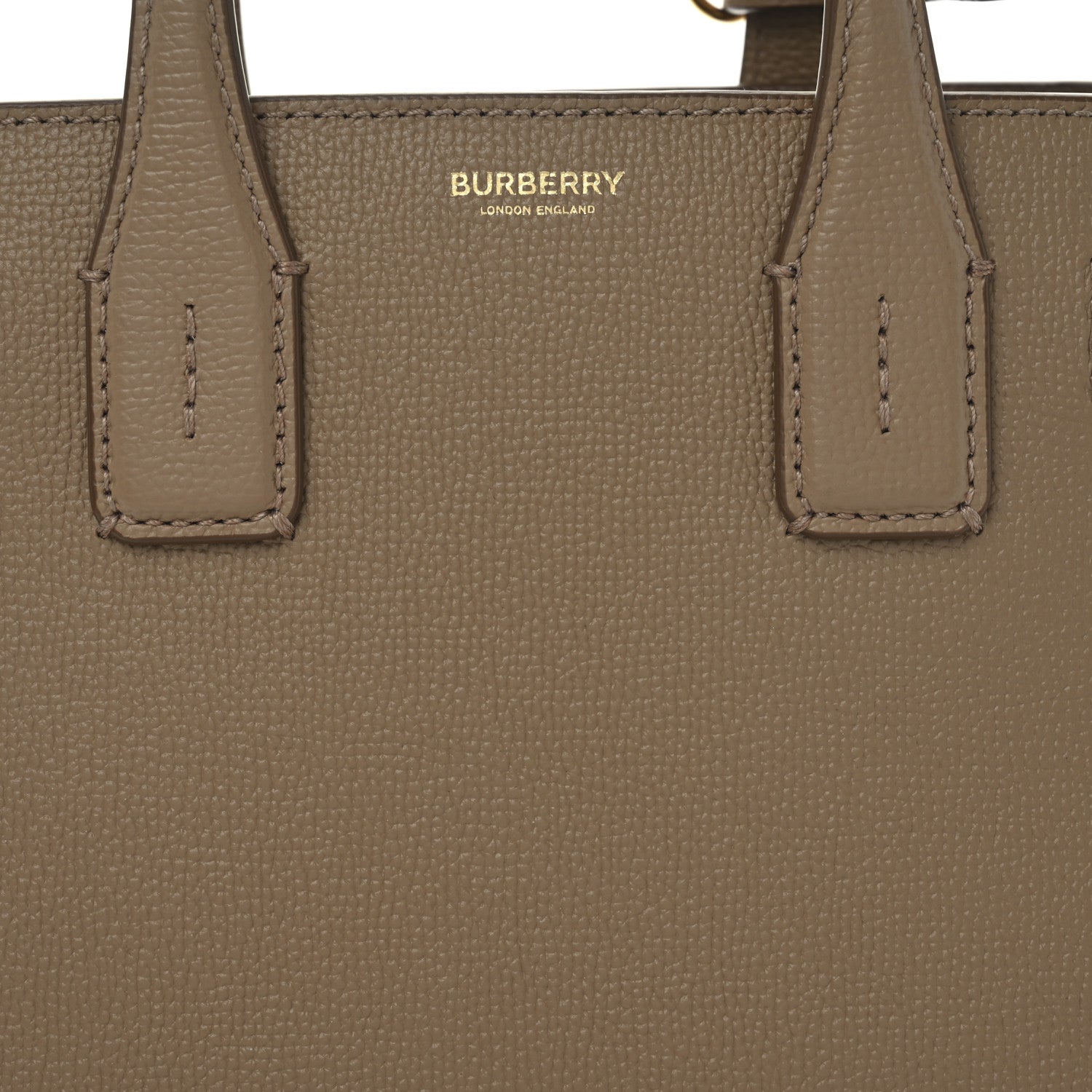 Burberry Grainy Calfskin House Check Small Banner Tote Tan 7 of 9