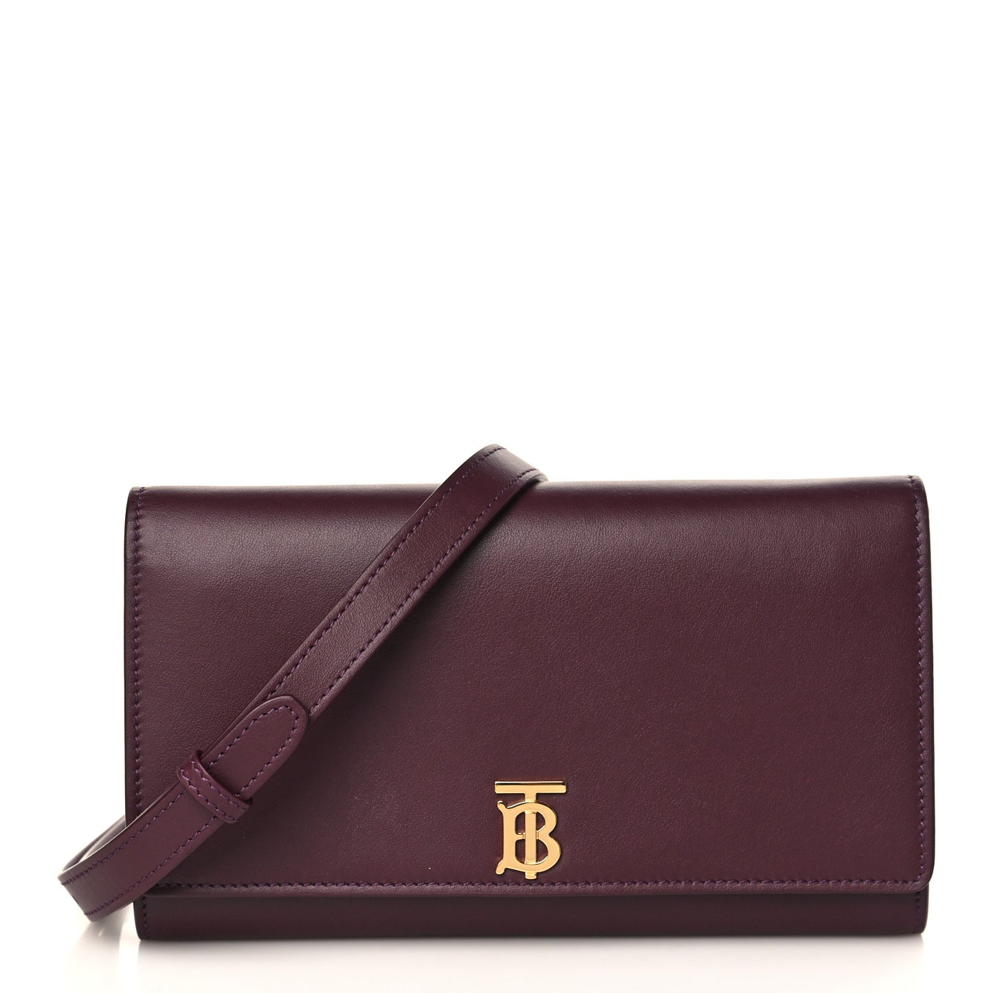 Calfskin Hannah Wallet with Detachable Strap Deep Maroon