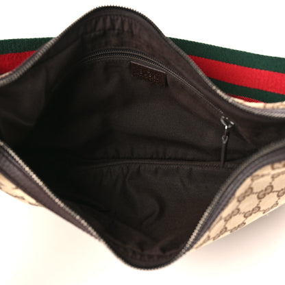 Gucci Monogram Web Medium Half Moon Hobo Dark Brown 5 of 9