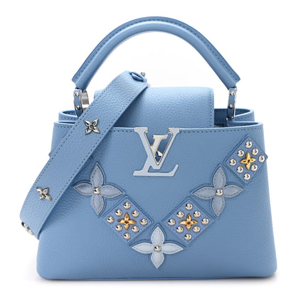 Louis Vuitton Taurillon Mechanical Flowers Smile Capucines BB Blue 1 of 9