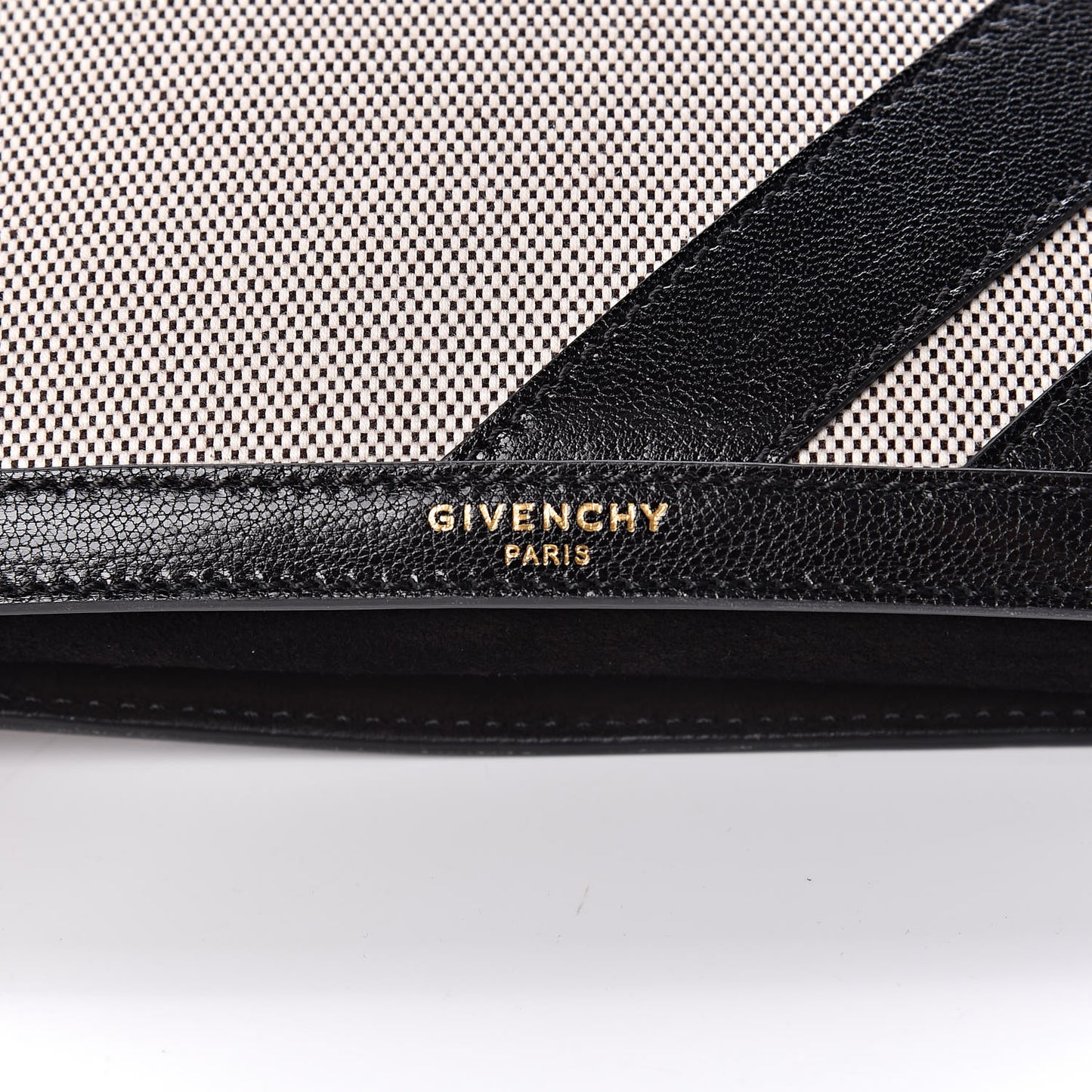 Suede Calfskin Canvas GV Cross Shoulder Bag Black