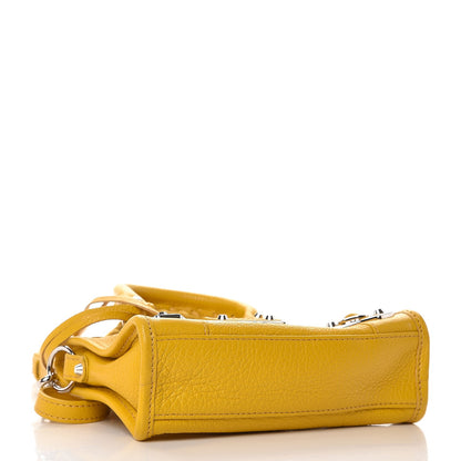 Balenciaga Chevre Silver Metallic Edge Hardware Nano City Jaune Epi 5 of 8