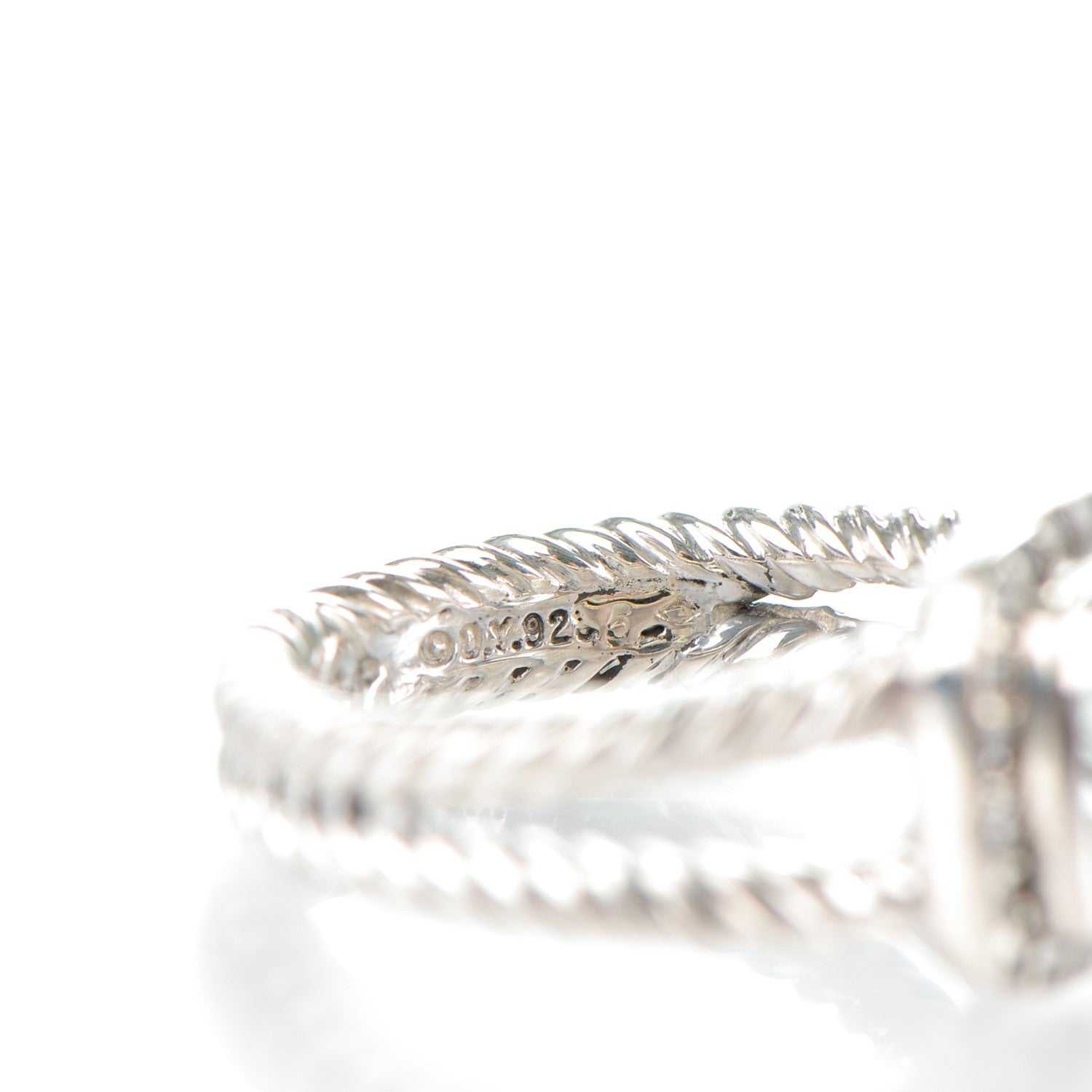 David Yurman Sterling Silver Diamond Prasiolite 7mm Petite Albion Ring 49 5 4 of 5