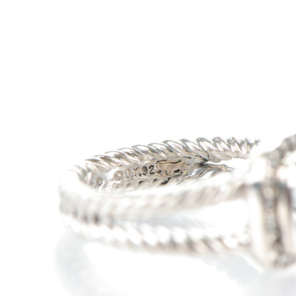 David Yurman Sterling Silver Diamond Prasiolite 7mm Petite Albion Ring 49 5 4 of 5