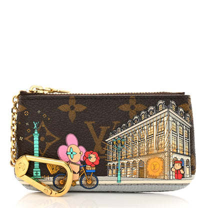 Louis Vuitton Monogram 2022 Christmas Animation Paris Key Pouch Pink 3 of 8