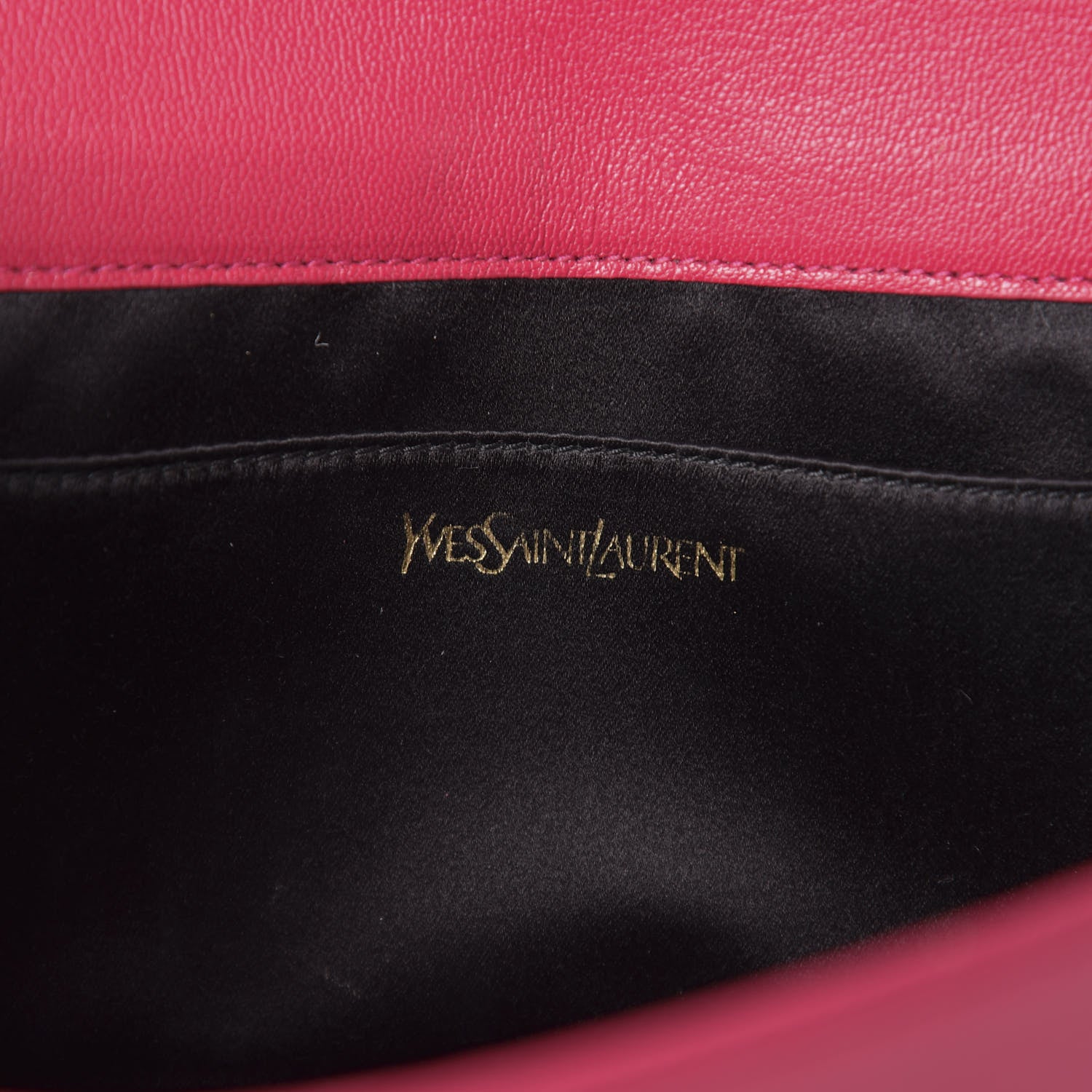 Saint Laurent Calfskin Monogram Large Belle De Jour Clutch Lipstick Fuchsia 5 of 6